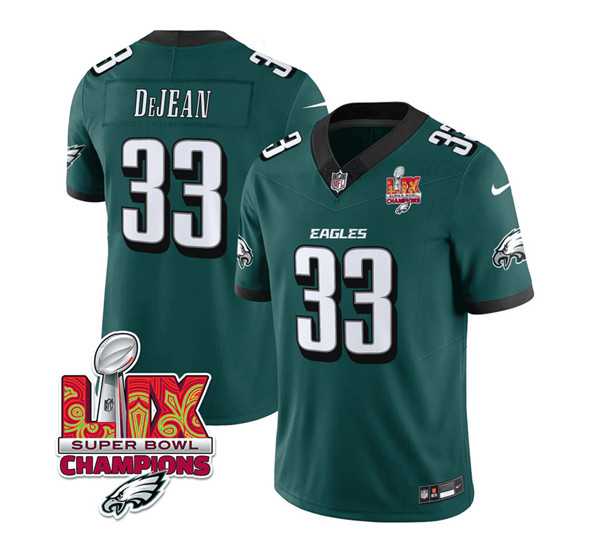 Men & Women & Youth Philadelphia Eagles #33 Cooper DeJean Green 2025 Eagles Logo Super Bowl LIX Patch New F.U.S.E. Vapor Untouchable Limited Stitched Jersey Dzhi